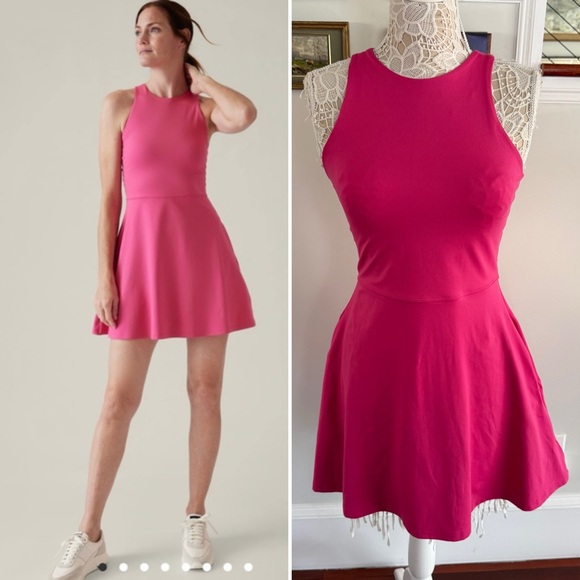 Athleta Dresses & Skirts - ATHLETA Conscious Dress Pink Racer Back